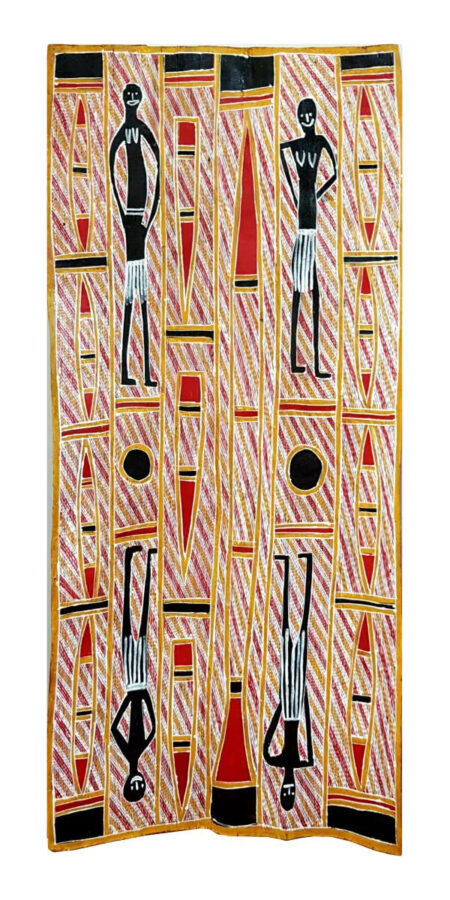 Australian Aboriginal artist Betty Wandug with artwork No.1977