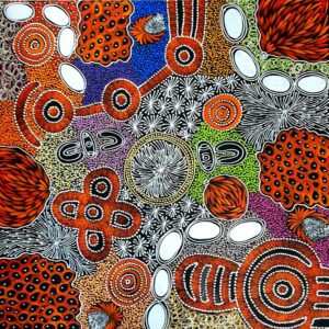 Aboriginal Art For SaleSharon Numina Bush Tucker/M.Leaves