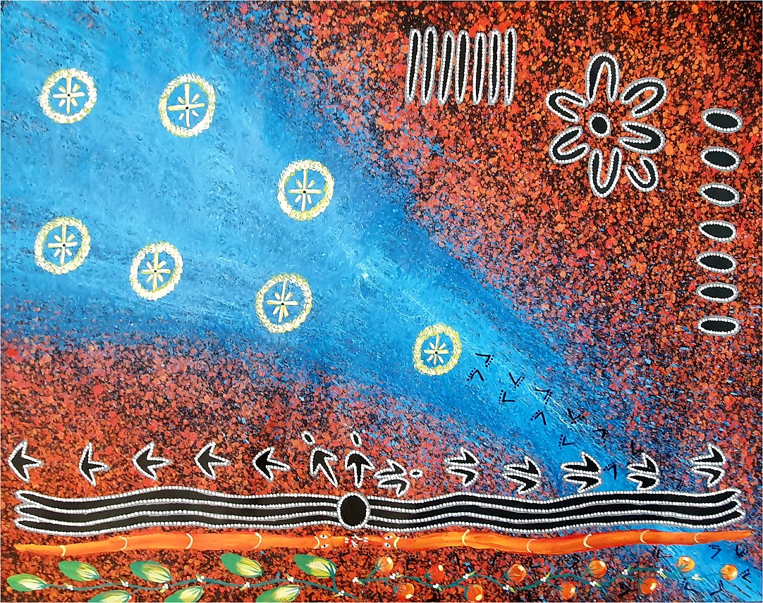 Aboriginal art , painting No.16139 by Artist Reggie Sultan