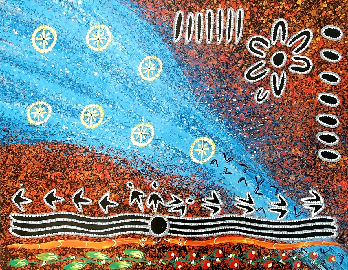 Aboriginal art , painting No.16241 by Artist Reggie Sultan