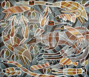  Aboriginal art , painting No.17378 by Artist Eddie Watts Blitner
